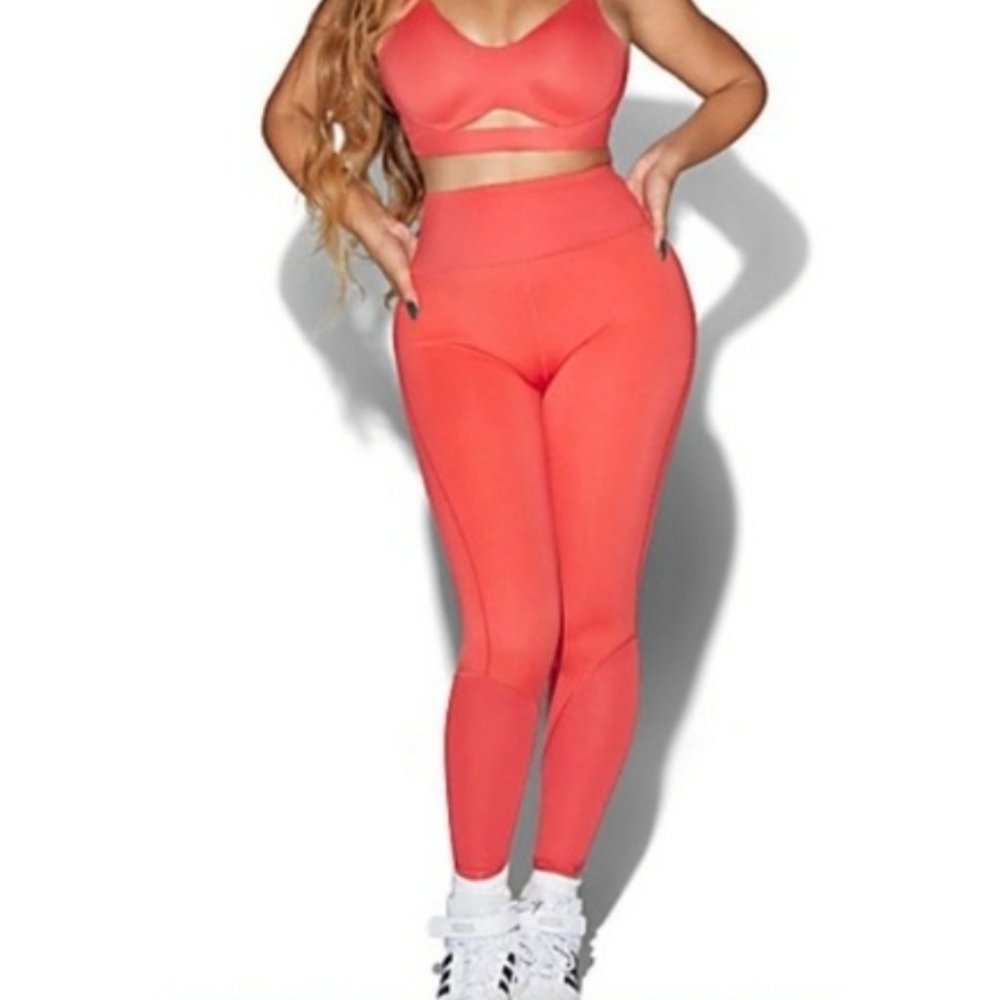 IVY PARK X ADIDAS Coral Ribbed Panel Tights